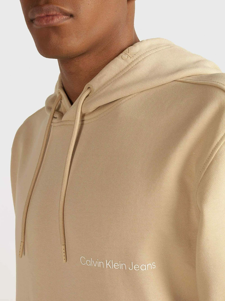 Sudadera Calvin Klein Logo Hombre Beige