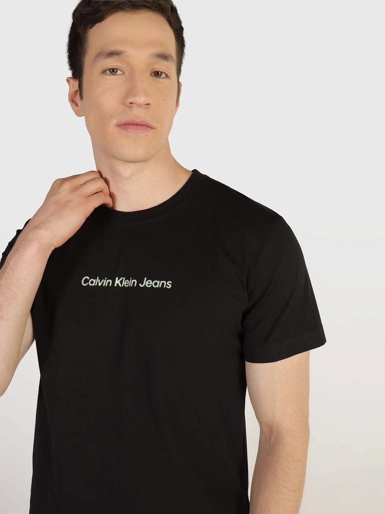 Playera Calvin Klein Logotipo Hombre Negro