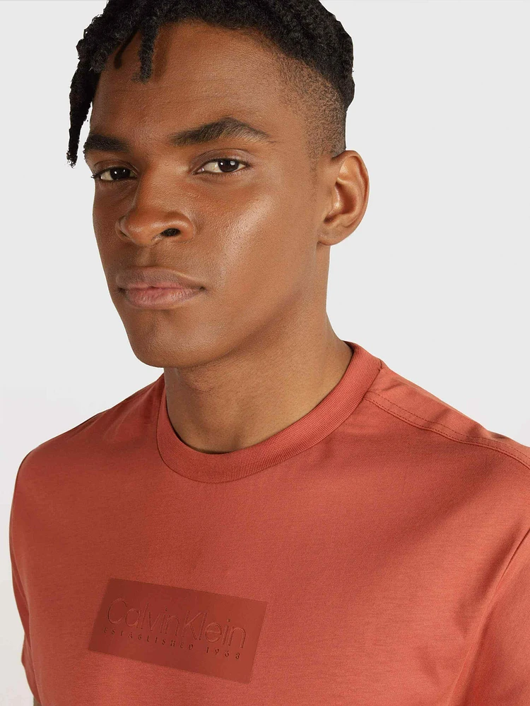 Playera Calvin Klein Logo Hombre Naranja