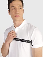 Polo Calvin Klein Franja Hombre Blanco