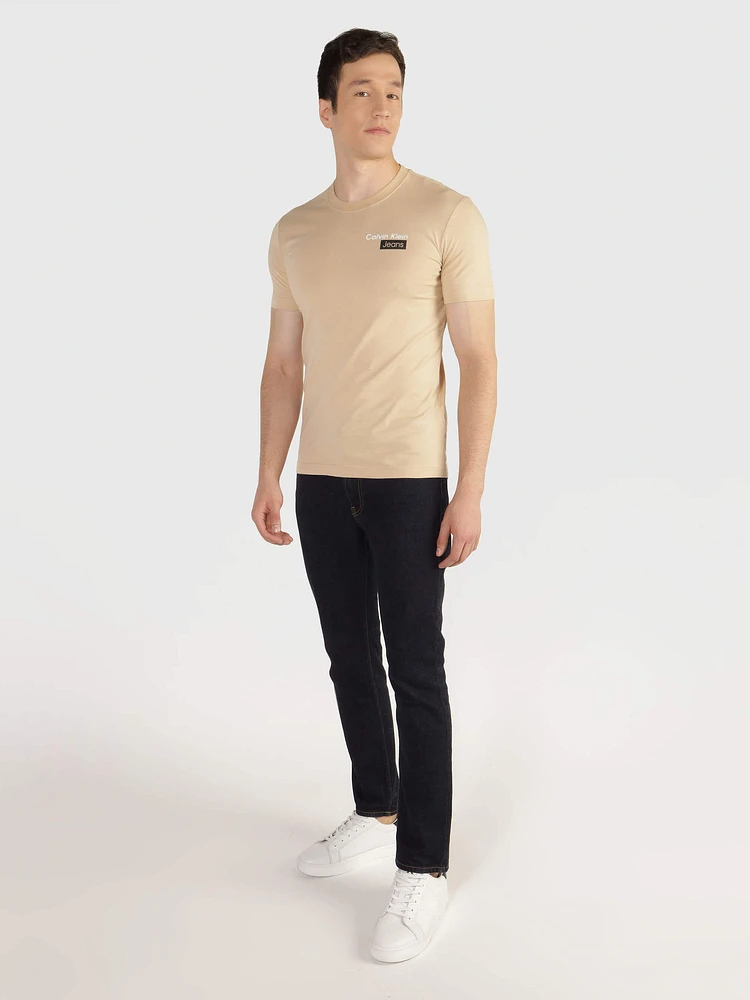 Playera Calvin Klein Logo Estampado Hombre Beige