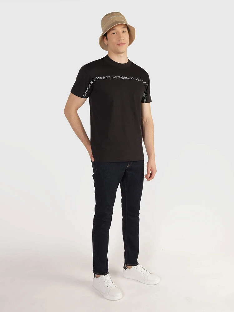 Playera Calvin Klein Franja Hombre Negro