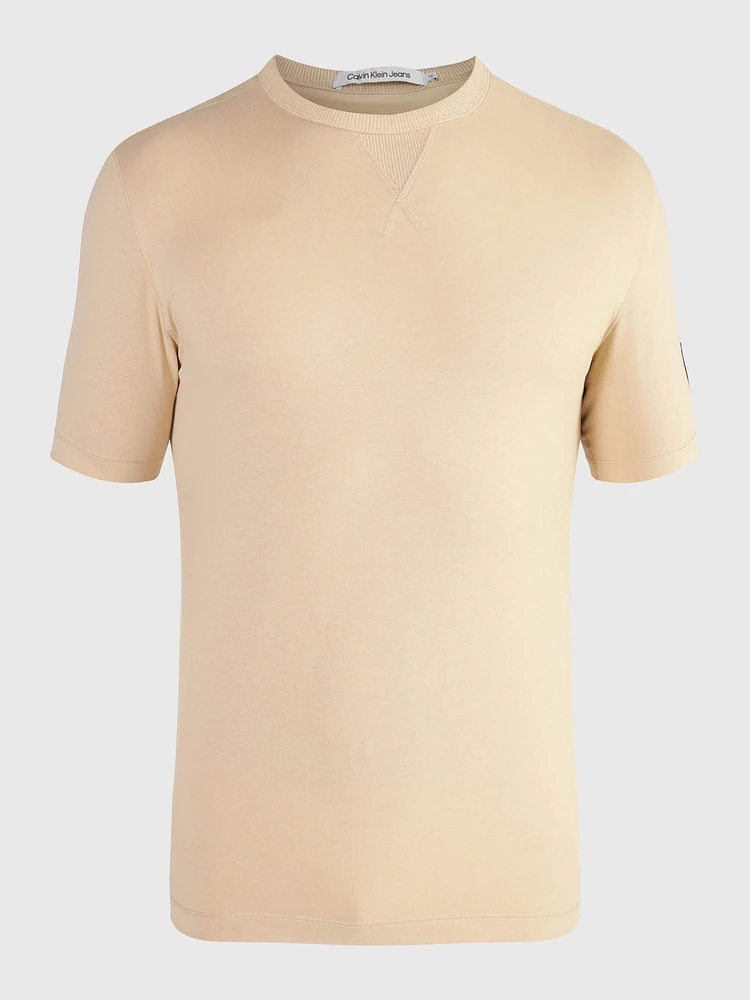 Playera Calvin Klein Logo Hombre Beige