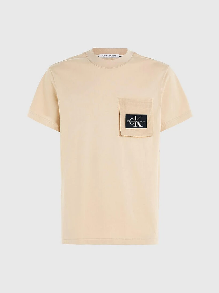 Playera Calvin Klein Bolsillo Hombre Beige