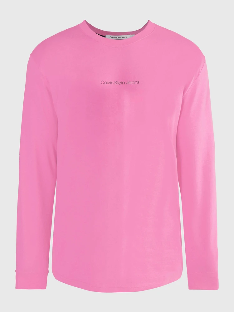 Playera Calvin Klein Logo Hombre Rosa