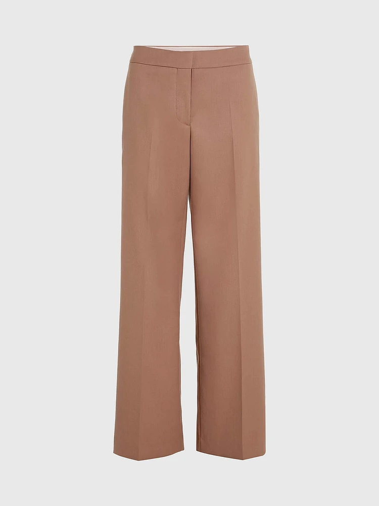 Pantalón Calvin Klein Wide Leg Mujer Café