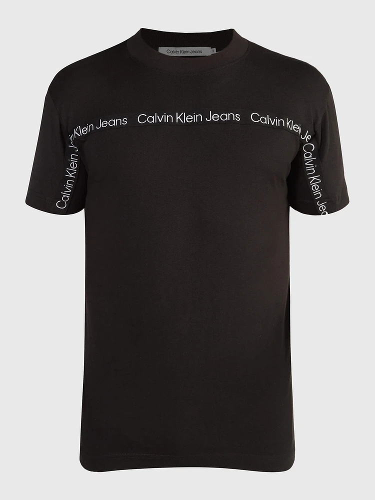 Playera Calvin Klein Franja Hombre Negro