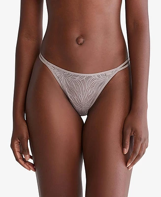 Tanga Calvin Klein Lace Mujer Gris