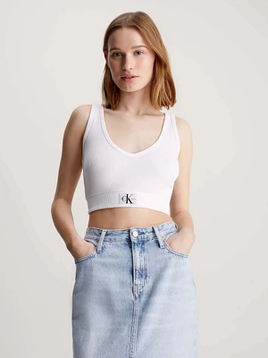 Top Cropped Calvin Klein Mujer Blanco