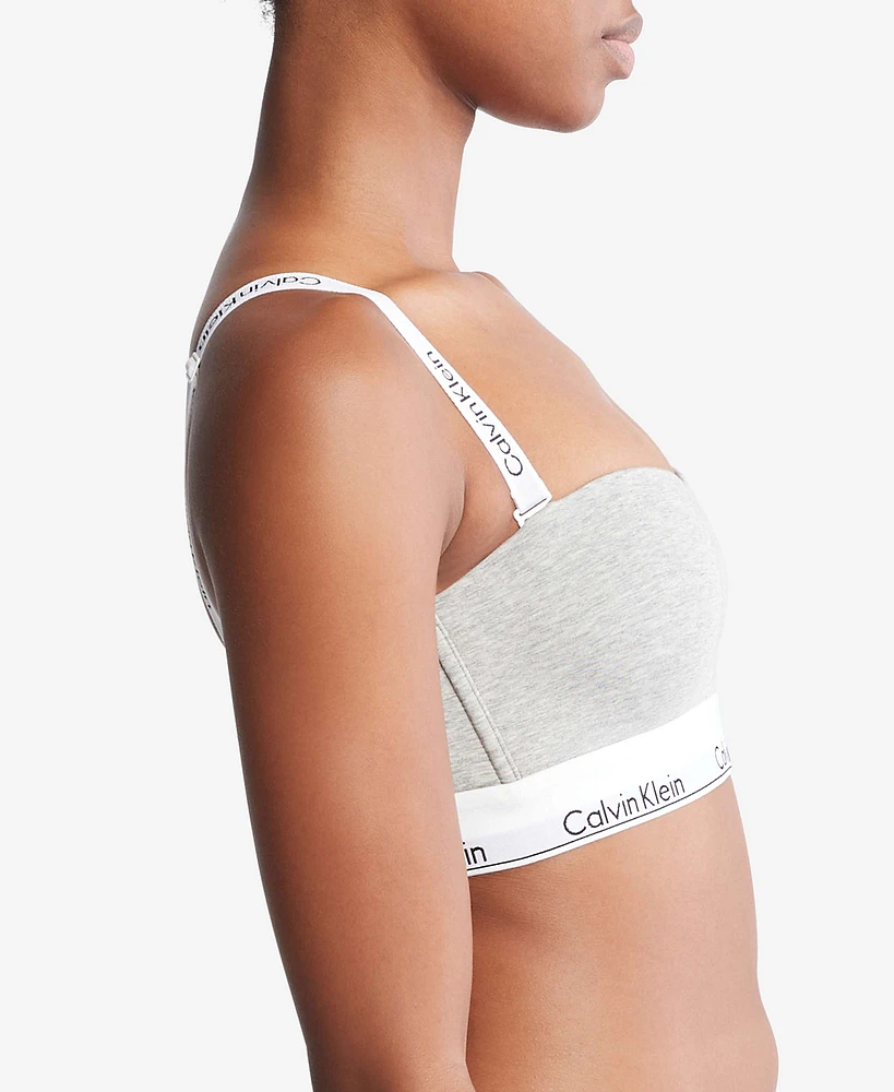 Bralette Calvin Klein Modern Cotton Bandeau Mujer Gris