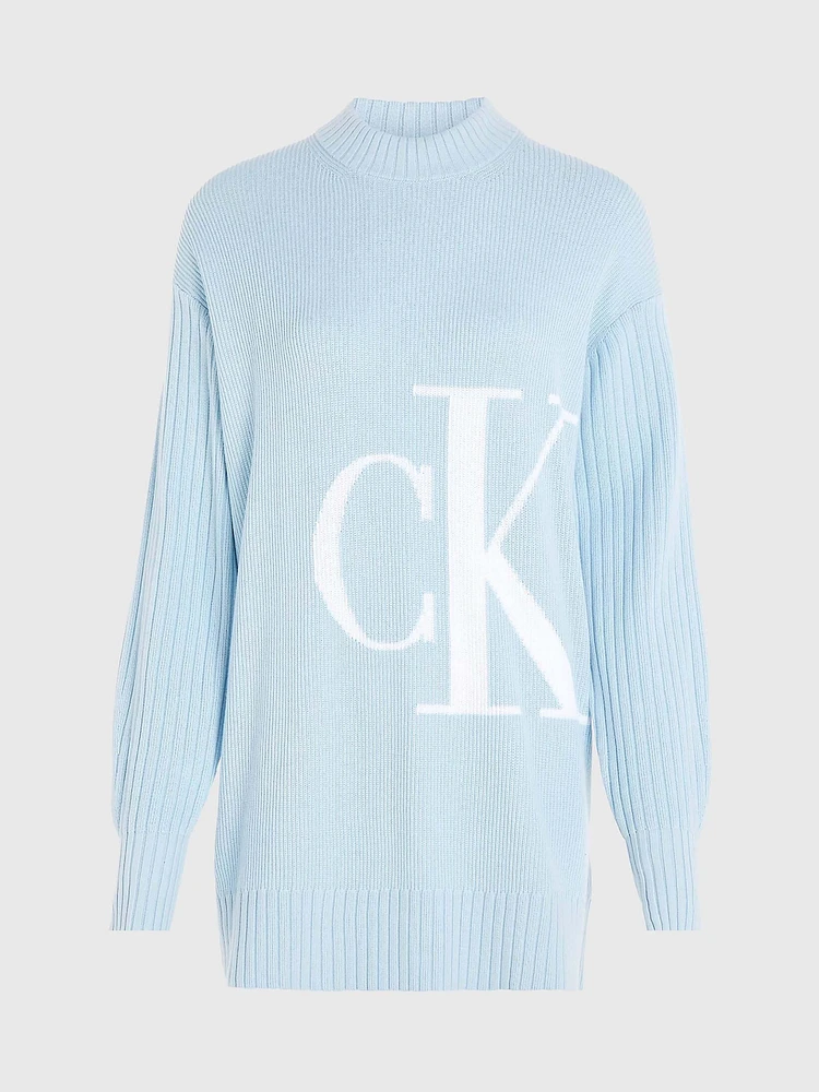 Suéter Calvin Klein Monograma Mujer Azul