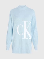 Suéter Calvin Klein Monograma Mujer Azul