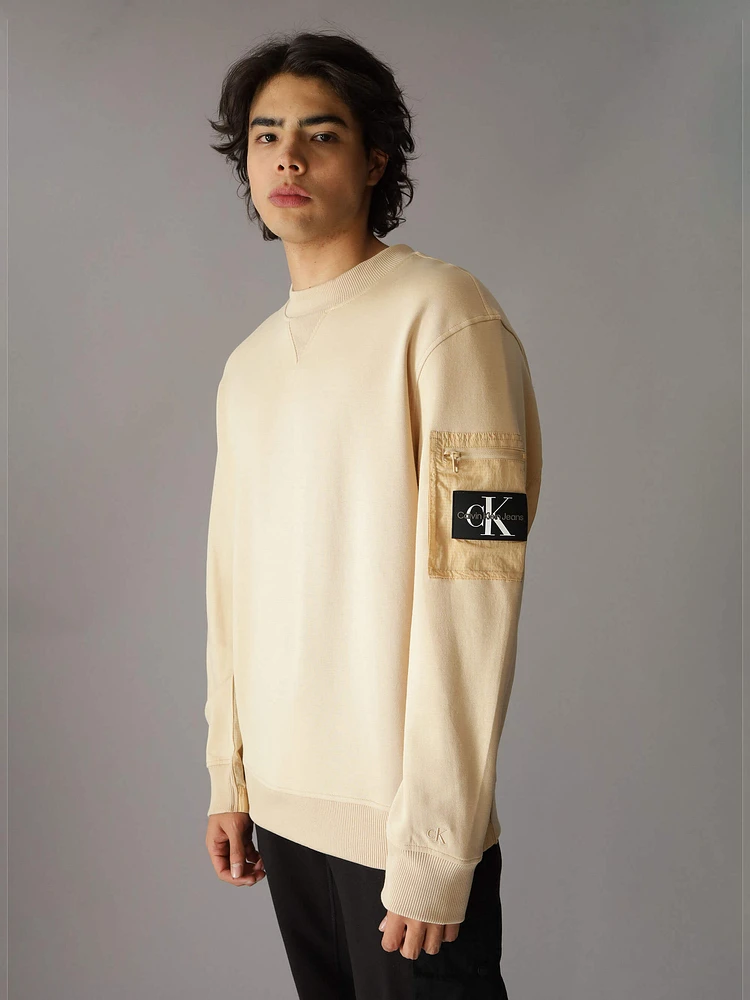 Sudadera Calvin Klein Bolsillo Hombre Beige