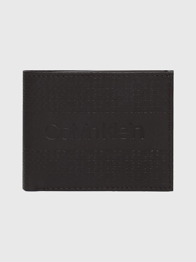 Cartera Calvin Klein con Monograma Hombre Café - Talla: Única