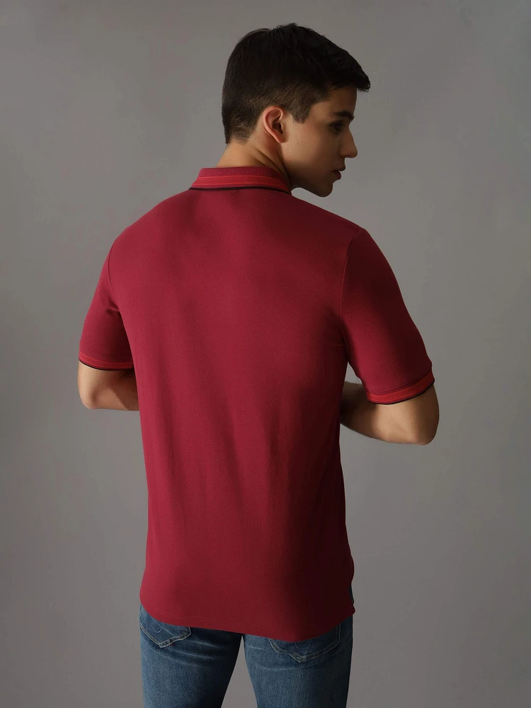 Polo Calvin Klein Logo Hombre Rojo