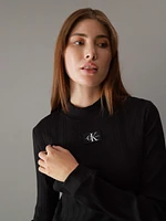 Playera Calvin Klein Canalé Mujer Negro