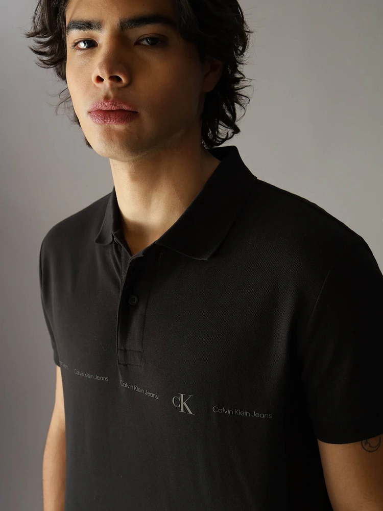 Polo Calvin Klein con Logo Hombre Negro