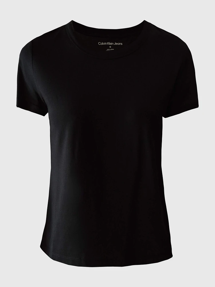 Playera Calvin Klein Monograma Mujer Negro