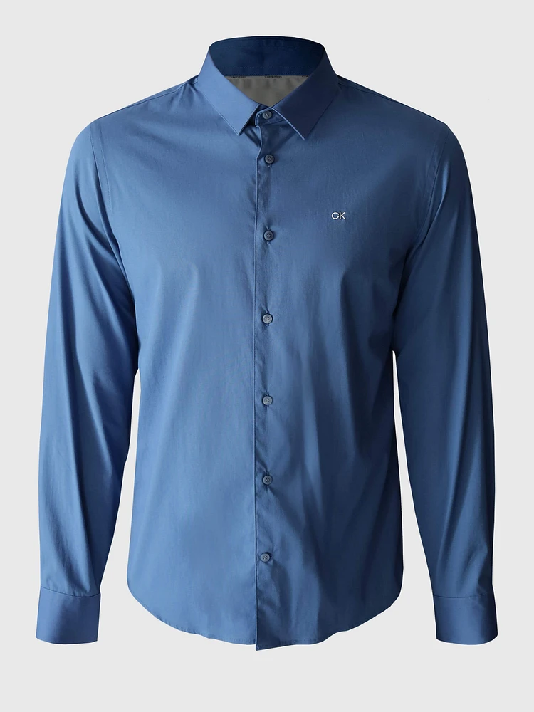 Camisa Calvin Klein Logo Hombre Azul