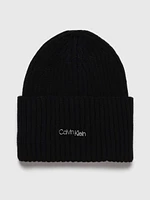 Gorro Calvin Klein Logo Mujer Negro - Talla: Única