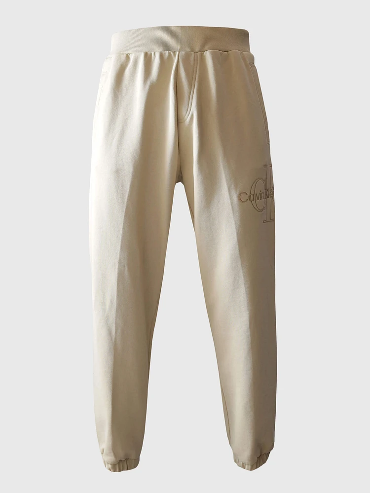 Jogger Calvin Klein Monograma Hombre Beige