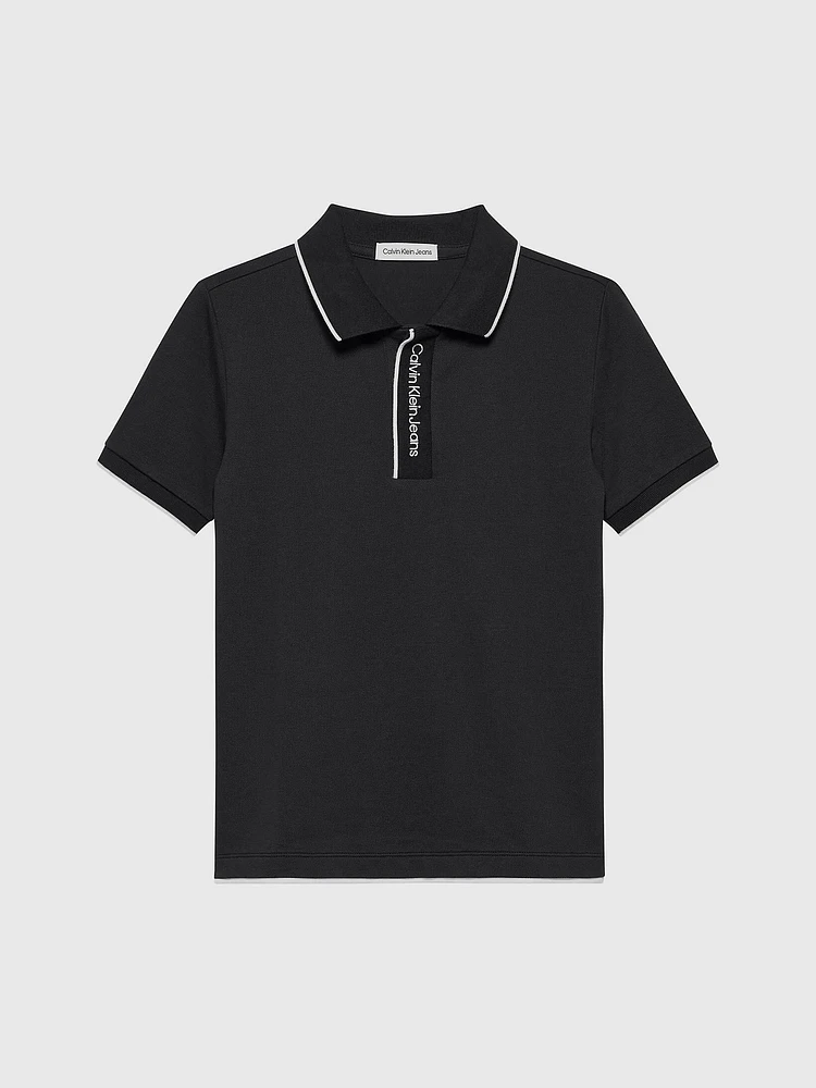 Polo Calvin Klein Logo Niño Negro