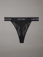 Tanga Calvin Klein Modern Cotton Lace String Mujer Negro