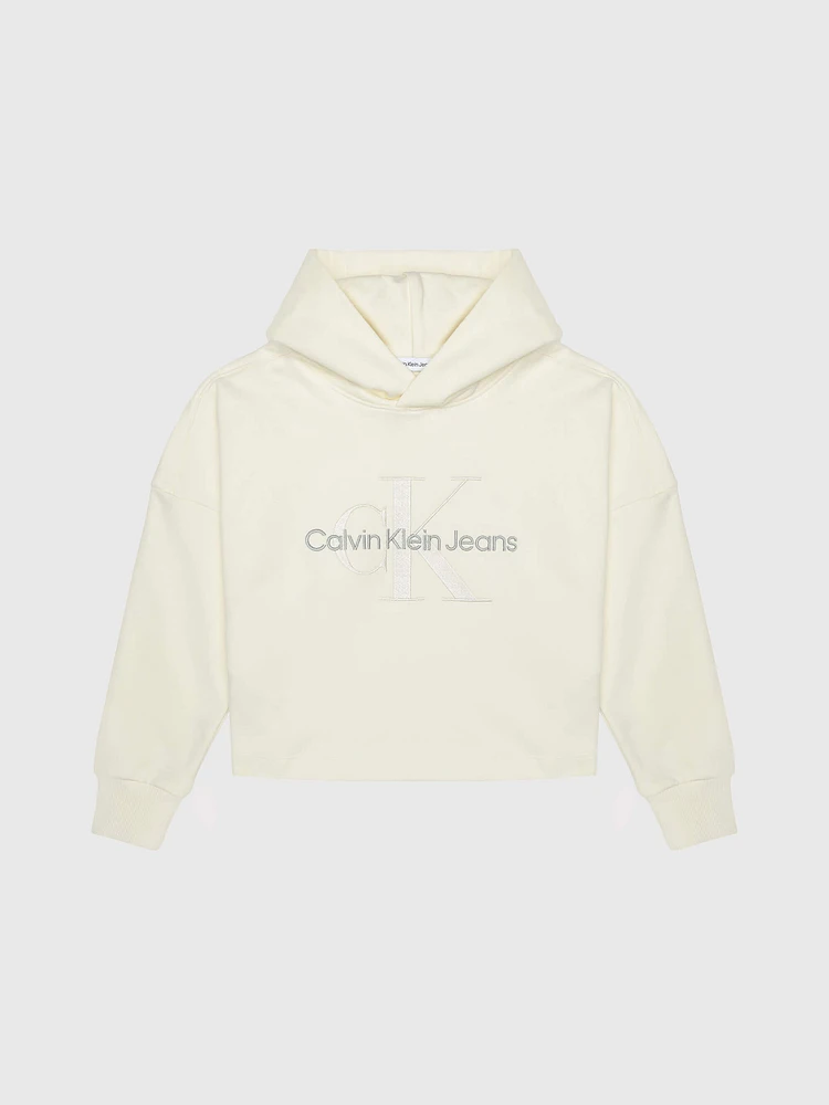 Sudadera Calvin Klein Monograma Niña Beige