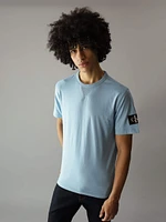 Playera Calvin Klein Logo Manga Hombre Azul