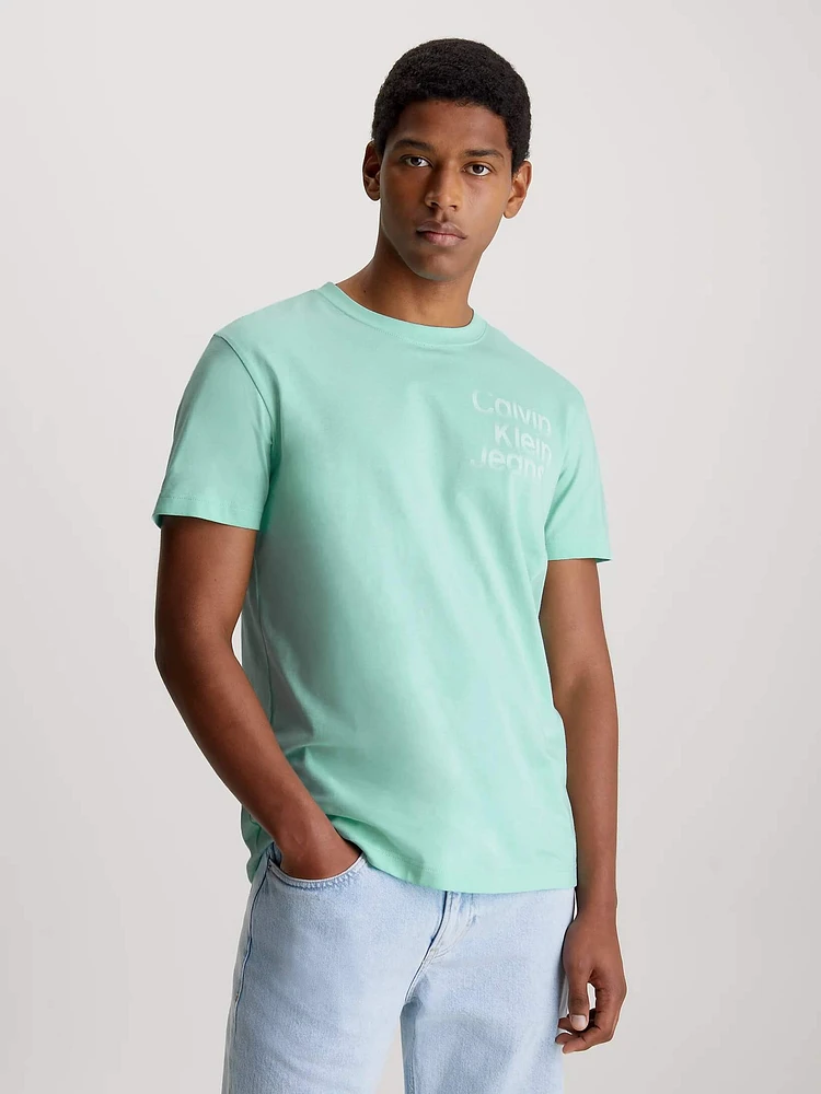 Playera Calvin Klein Monograma Hombre Azul