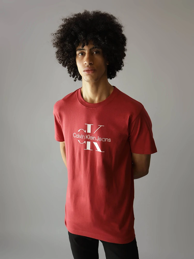 Playera Calvin Klein Logotipo Hombre Rojo