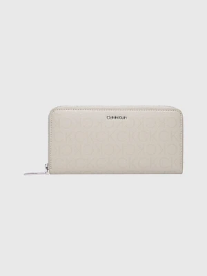 Cartera Calvin Klein con Monograma Mujer Beige - Talla: Única