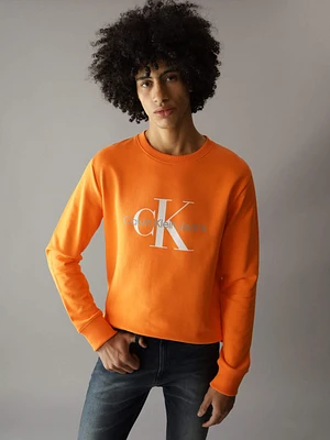 Sudadera Calvin Klein Logo Hombre Naranja