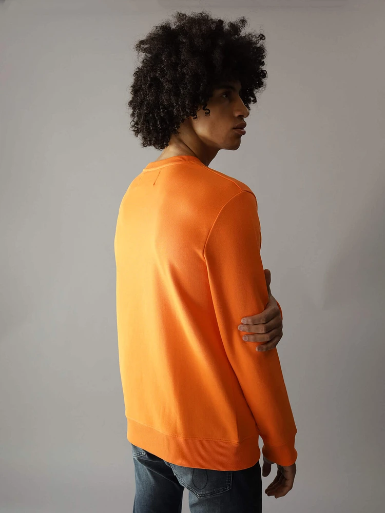 Sudadera Calvin Klein Logo Hombre Naranja