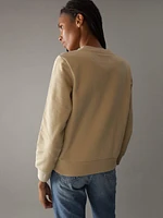 Sudadera Calvin Klein Logo Mujer Beige