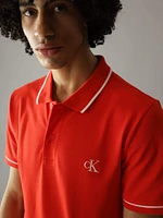 Polo Calvin Klein Monograma Hombre Naranja