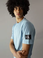 Playera Calvin Klein Logo Manga Hombre Azul