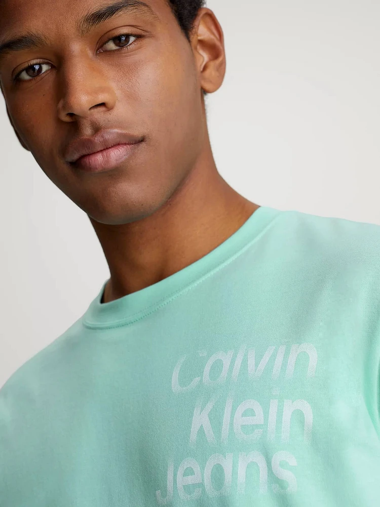 Playera Calvin Klein Monograma Hombre Azul