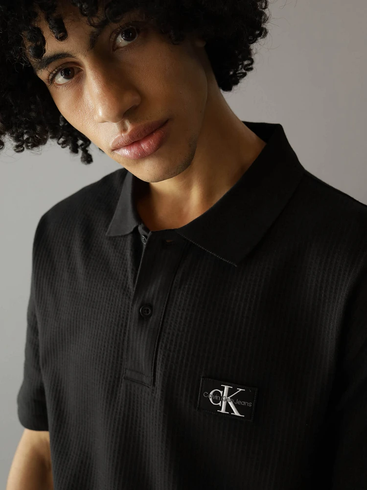 Polo Calvin Klein Texturizado Hombre Negro