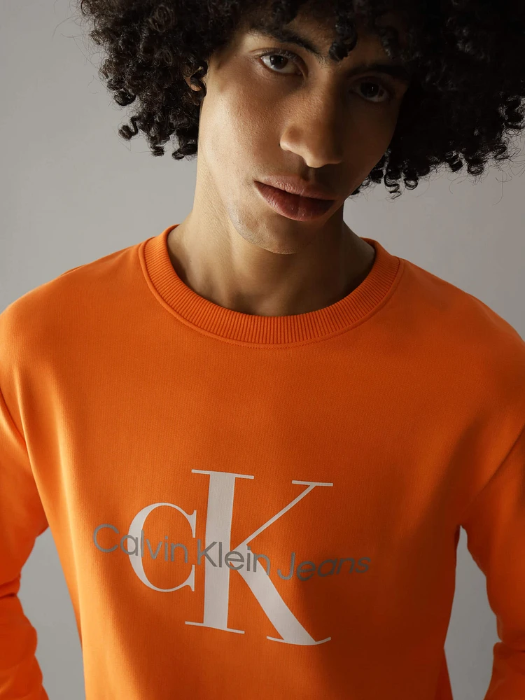 Sudadera Calvin Klein Logo Hombre Naranja