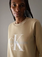 Sudadera Calvin Klein Logo Mujer Beige