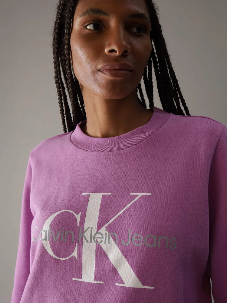 Sudadera Calvin Klein Logo Mujer Morado