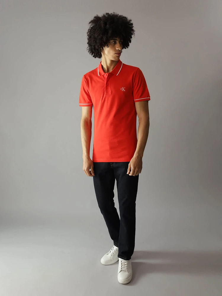 Polo Calvin Klein Monograma Hombre Naranja