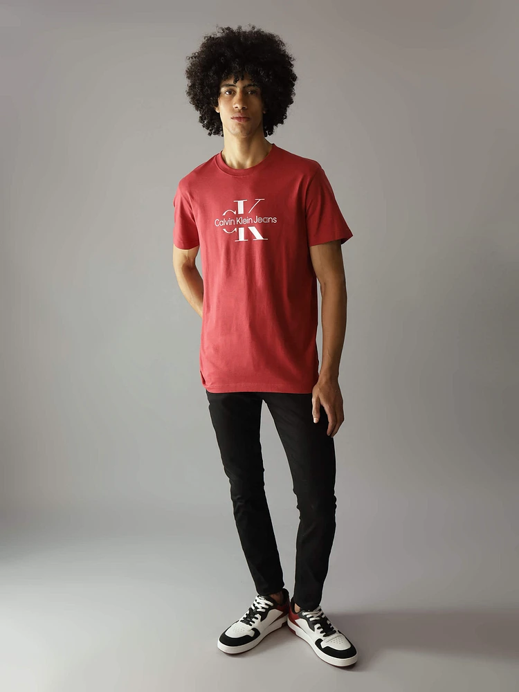 Playera Calvin Klein Logotipo Hombre Rojo