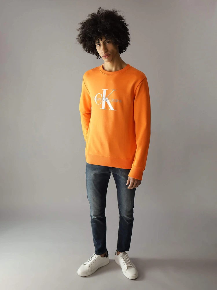 Sudadera Calvin Klein Logo Hombre Naranja