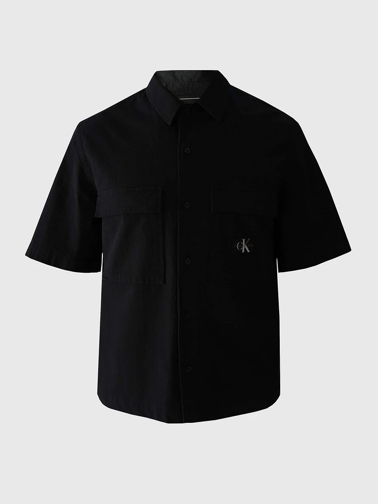 Camisa Calvin Klein Bolsillos Hombre Negro