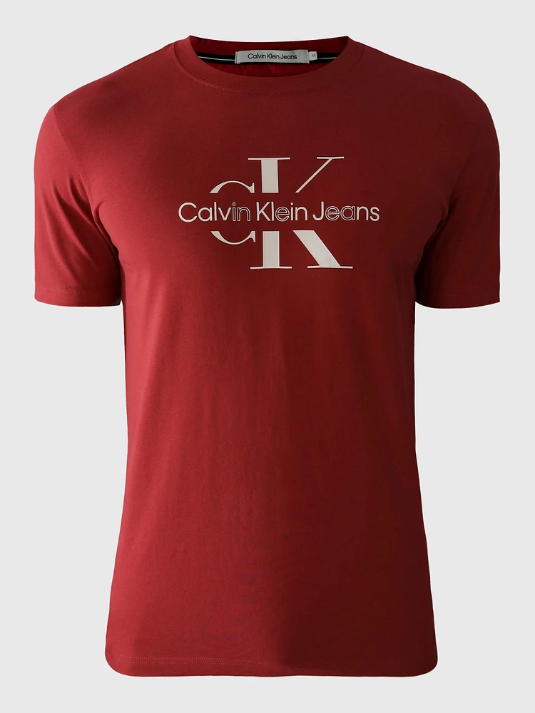 Playera Calvin Klein Logotipo Hombre Rojo