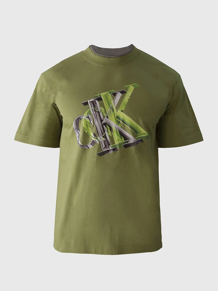 Playera Calvin Klein Monograma Hombre Verde