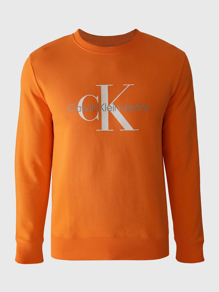 Sudadera Calvin Klein Logo Hombre Naranja