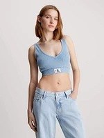 Top Calvin Klein Deslavado Mujer Azul